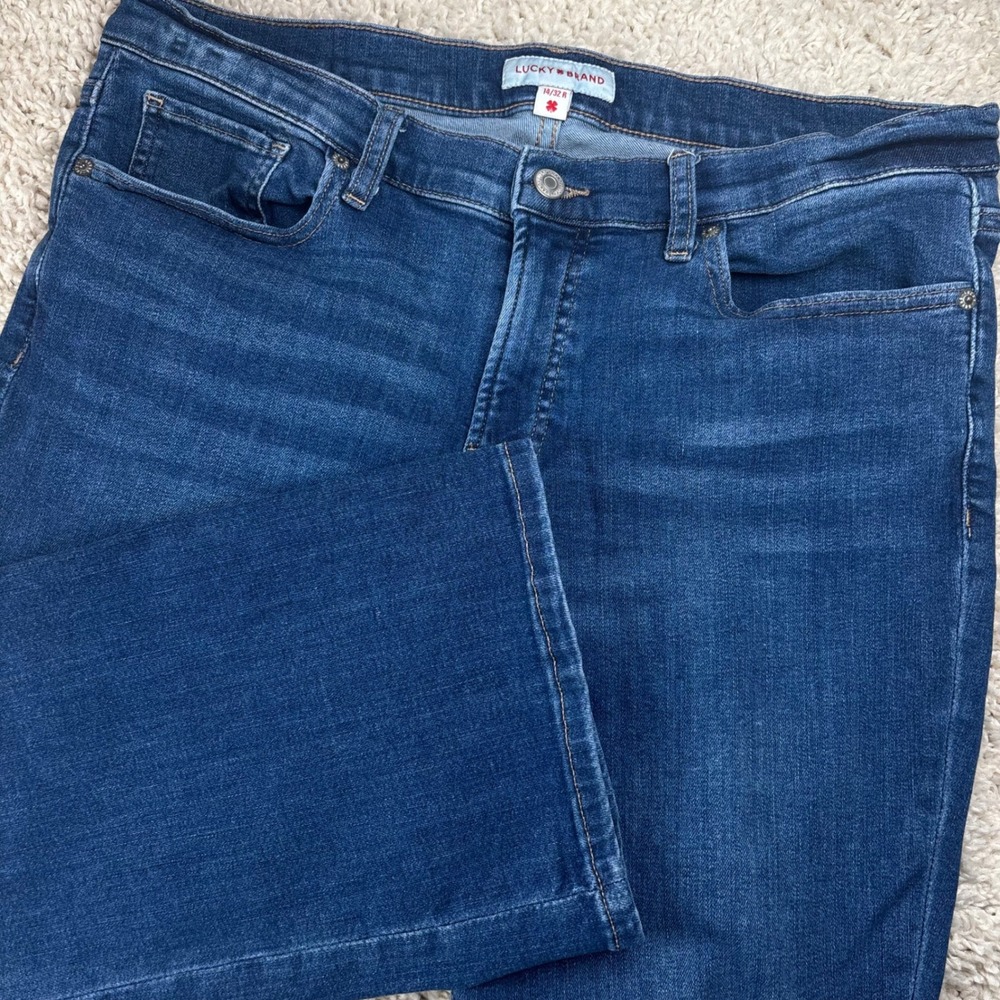 Lucky Brand Womens Sweet Mid Rise‎ Boot Jeans 14/32 R Blue Denim Boho Western